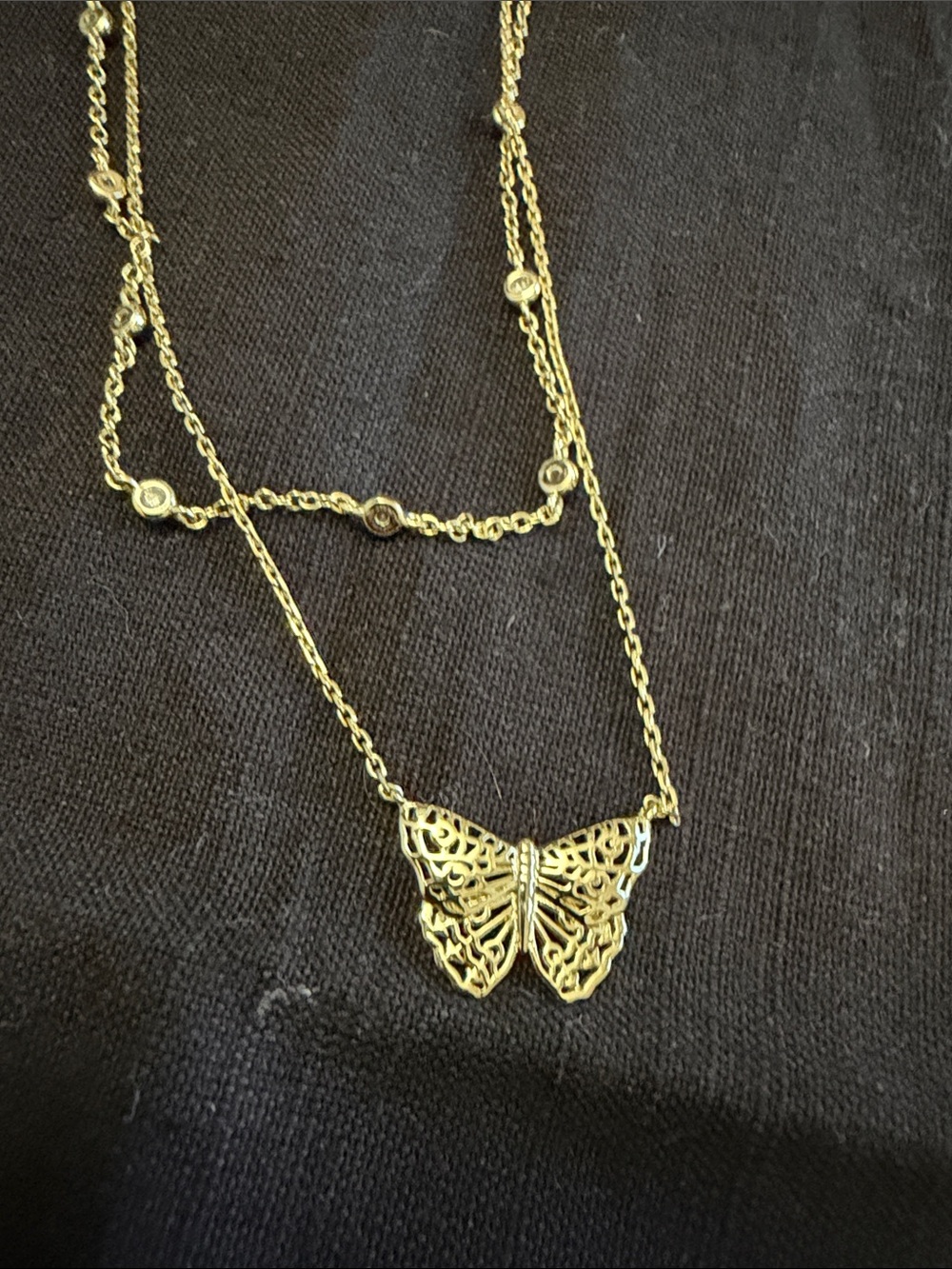 Kendra Scott Gold Layered Butterfly Necklace - Picture 2 of 4